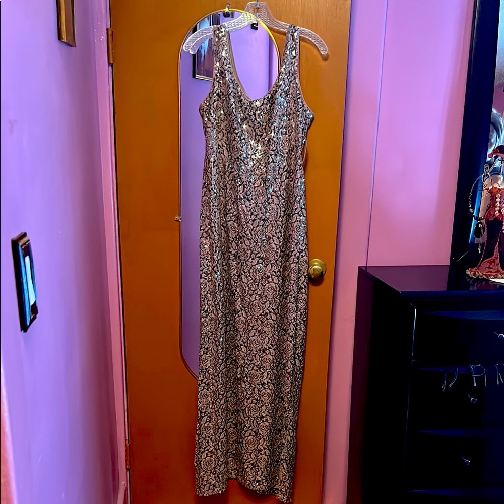 Evening Blush/Silver Patterned Dress